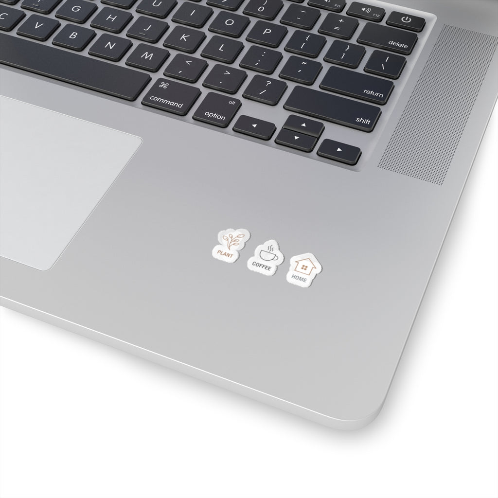 One-Line Plant, Coffee & Home Icons Kiss-Cut Stickers | Minimal Line Art, Scandi Outline
