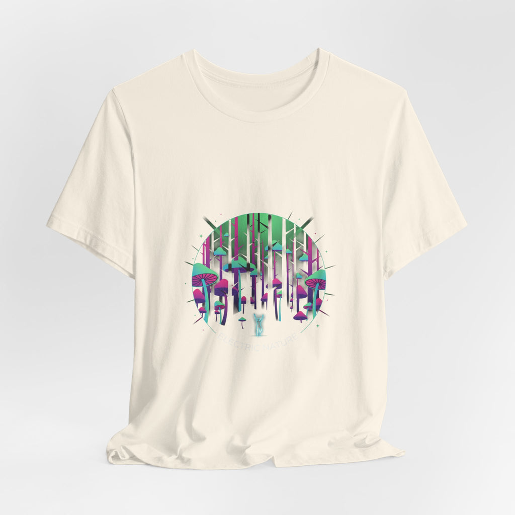 Neon Forest Pilz T-Shirt | leuchtendes Wald-Design, psychedelisches Pflanzen-T-Shirt