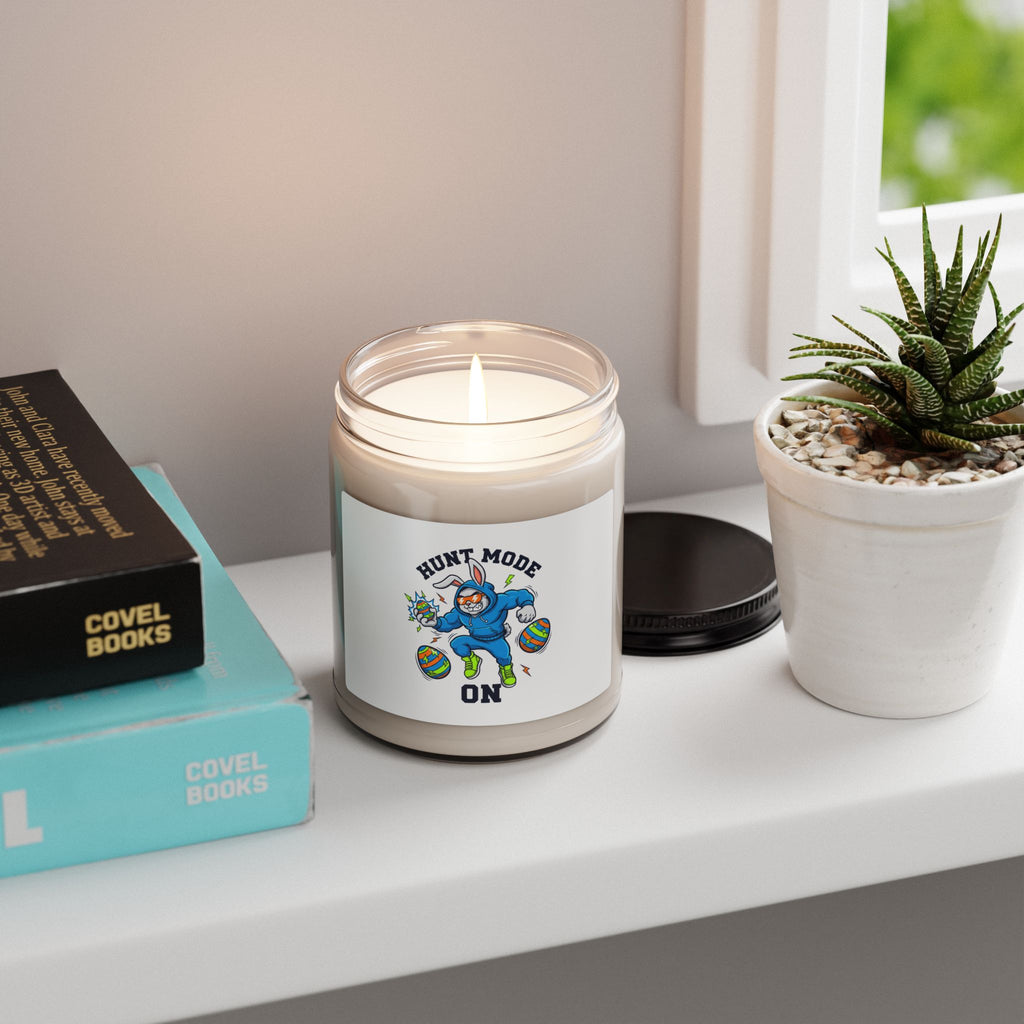 Hunt Mode On Candle | Scented Soy Candle, 9oz, Boys Easter Graphic