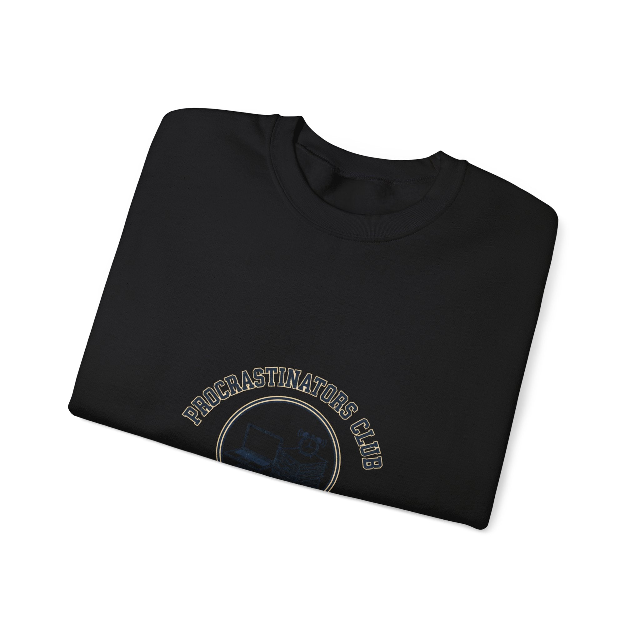 Procrastinators Club Sweatshirt | varsity style club shirt, ironic society merch