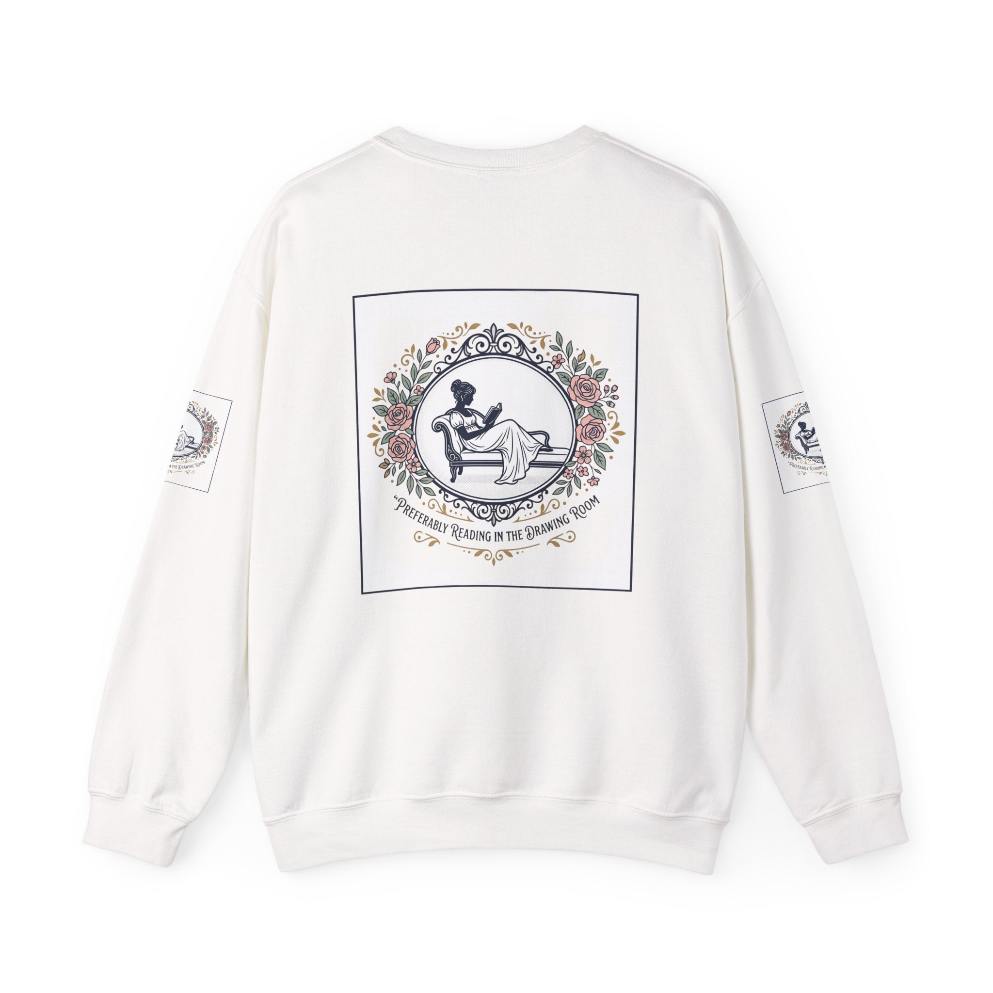 Bluza Damska z Nadrukiem | Czytająca Kobieta | Vintage Kwiatowy Medalion