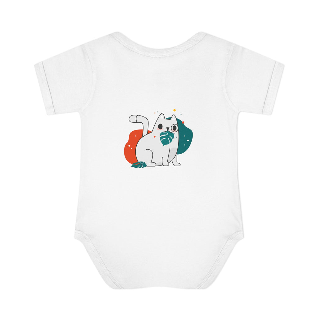 Cartoon Kitten Illustration Bodysuit | Cute Cat Graphic Baby One-Piece