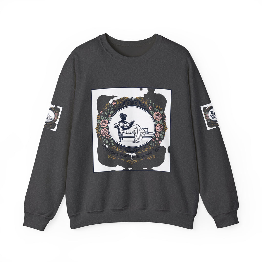Bluza Damska z Nadrukiem | Czytająca Kobieta | Vintage Kwiatowy Medalion
