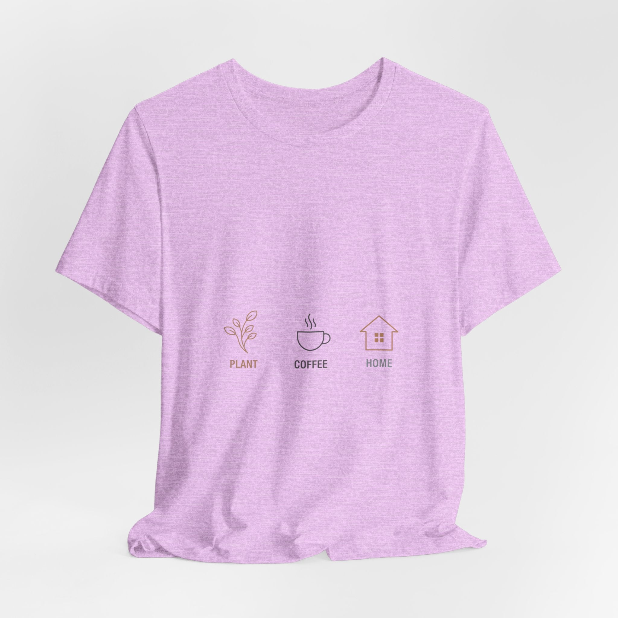 Plant Coffee Home minimal one-line art T-Shirt | single continuous line illustration, Scandi line art