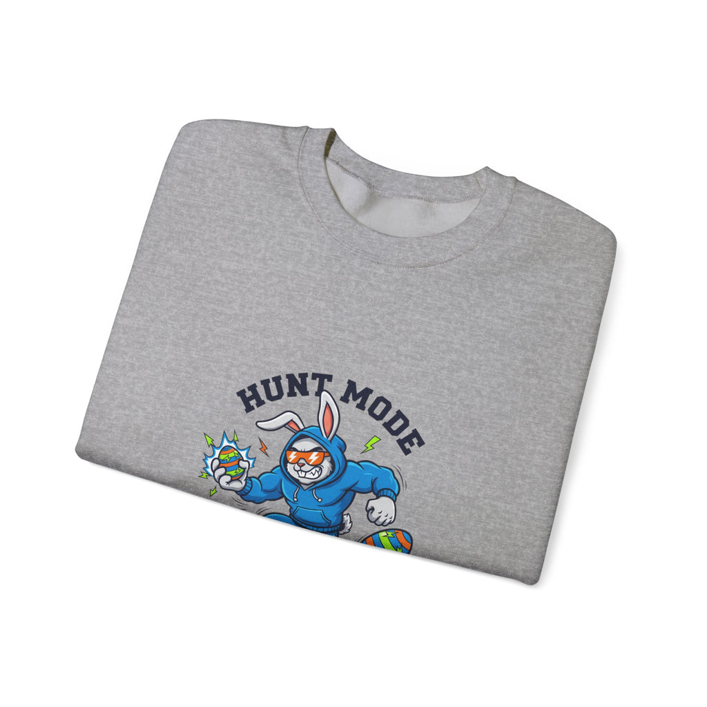 Hunt Mode On Easter Crewneck Sweatshirt | boys Easter shirt, egg hunter