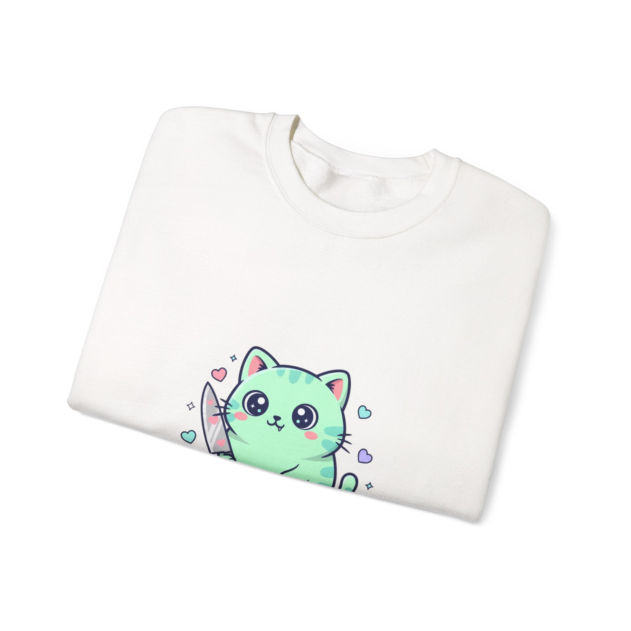 Respectfully No Cat sweatshirt | kawaii threat, pastel cute menacing