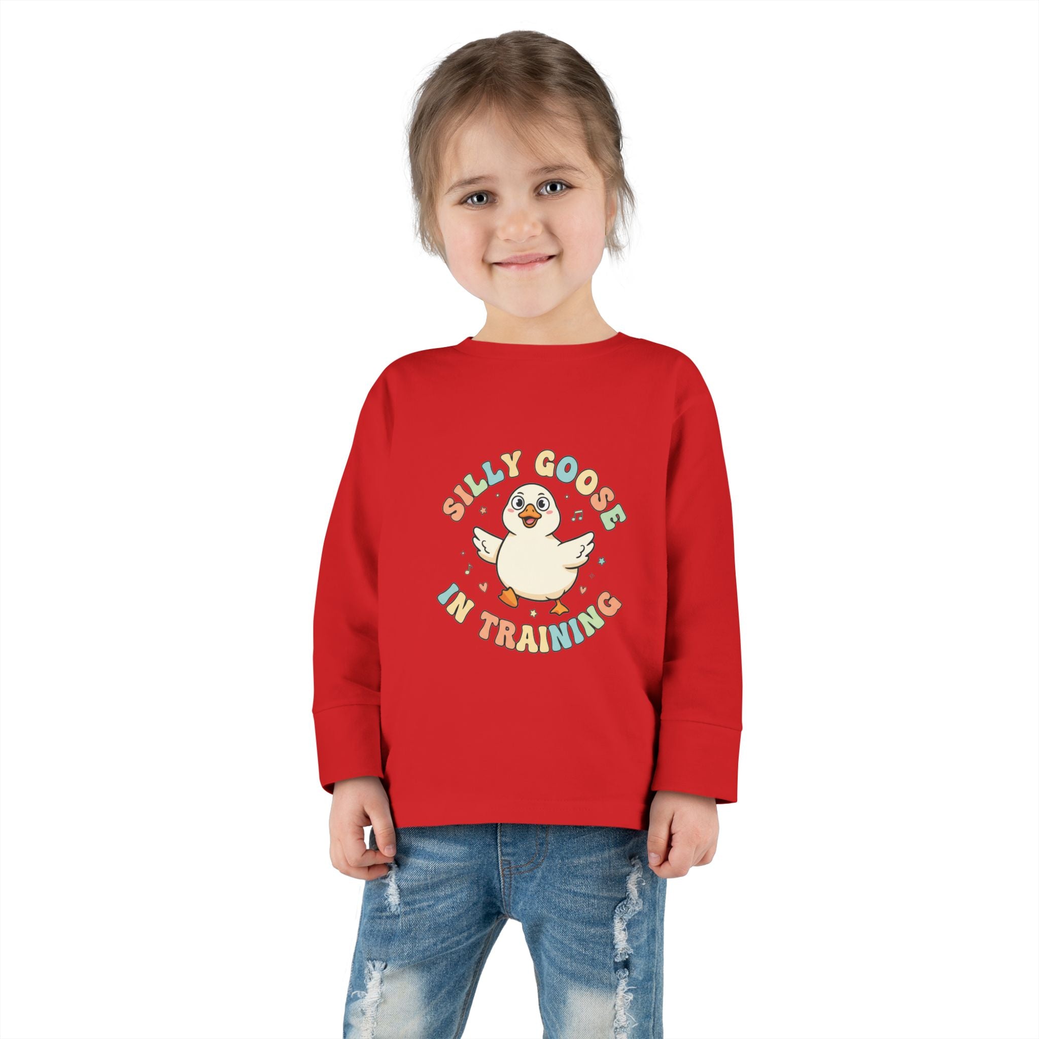 Silly Goose in Training Toddler Tee | Cute Duck Graphic