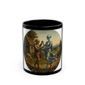 Alien Couple Dancing vintage pastoral scene Mug | Black ceramic