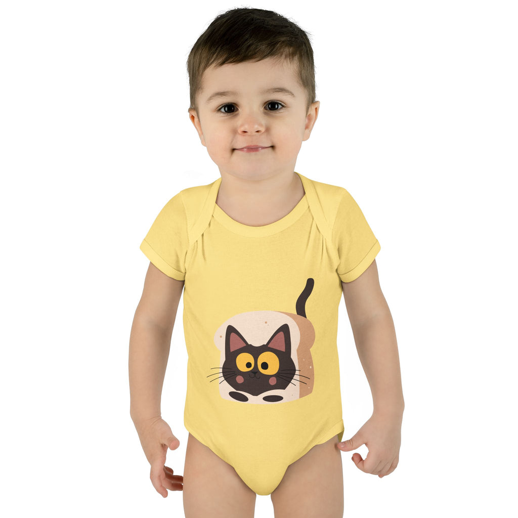Cartoon Kitten Illustration Bodysuit | Cute Cat Graphic Baby One-Piece