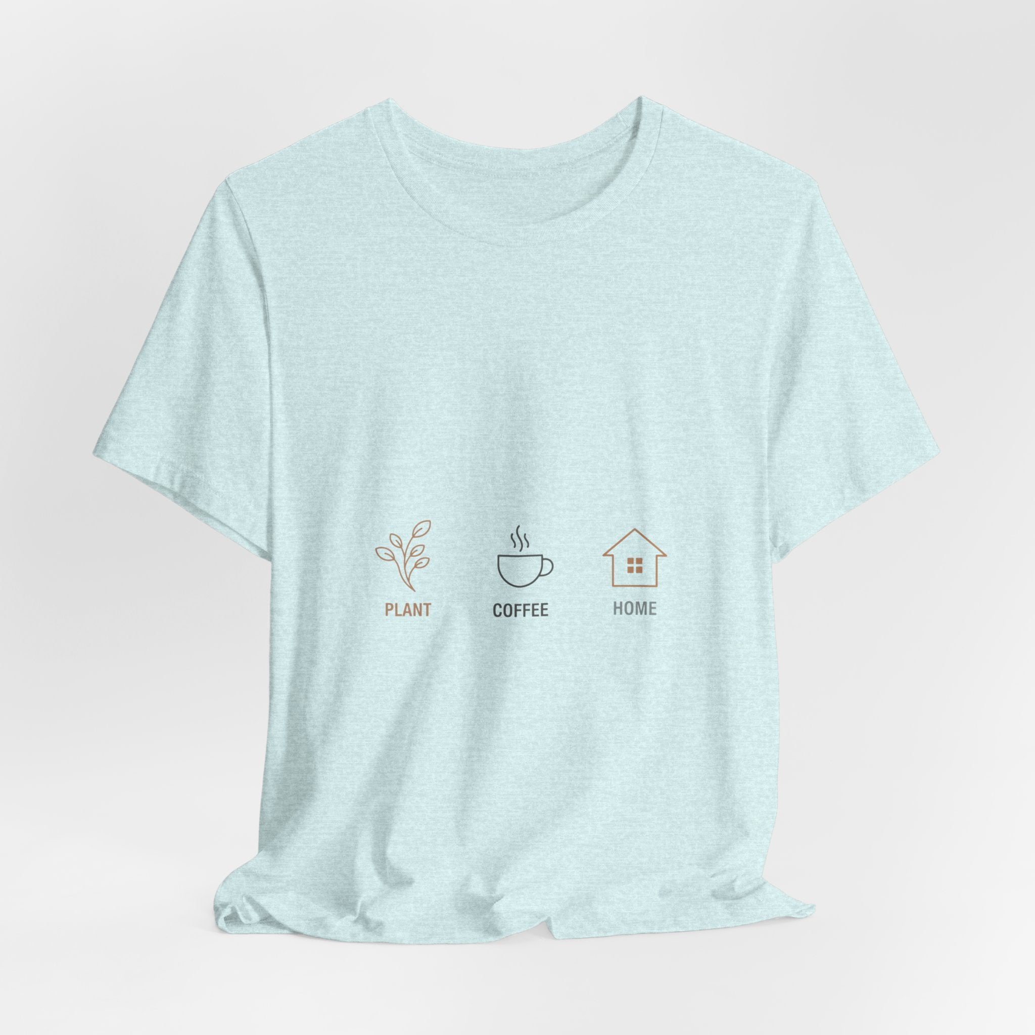 Plant Coffee Home minimal one-line art T-Shirt | single continuous line illustration, Scandi line art