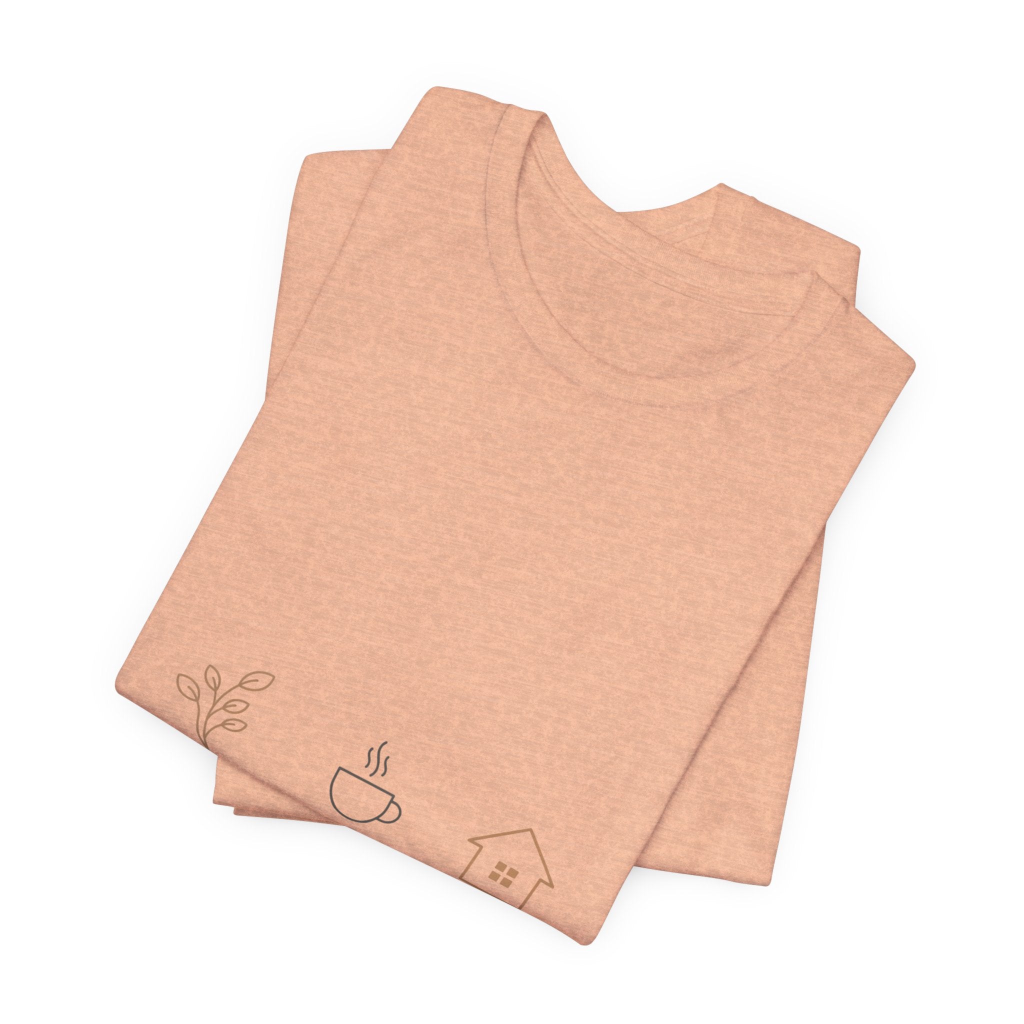 Plant Coffee Home minimal one-line art T-Shirt | single continuous line illustration, Scandi line art