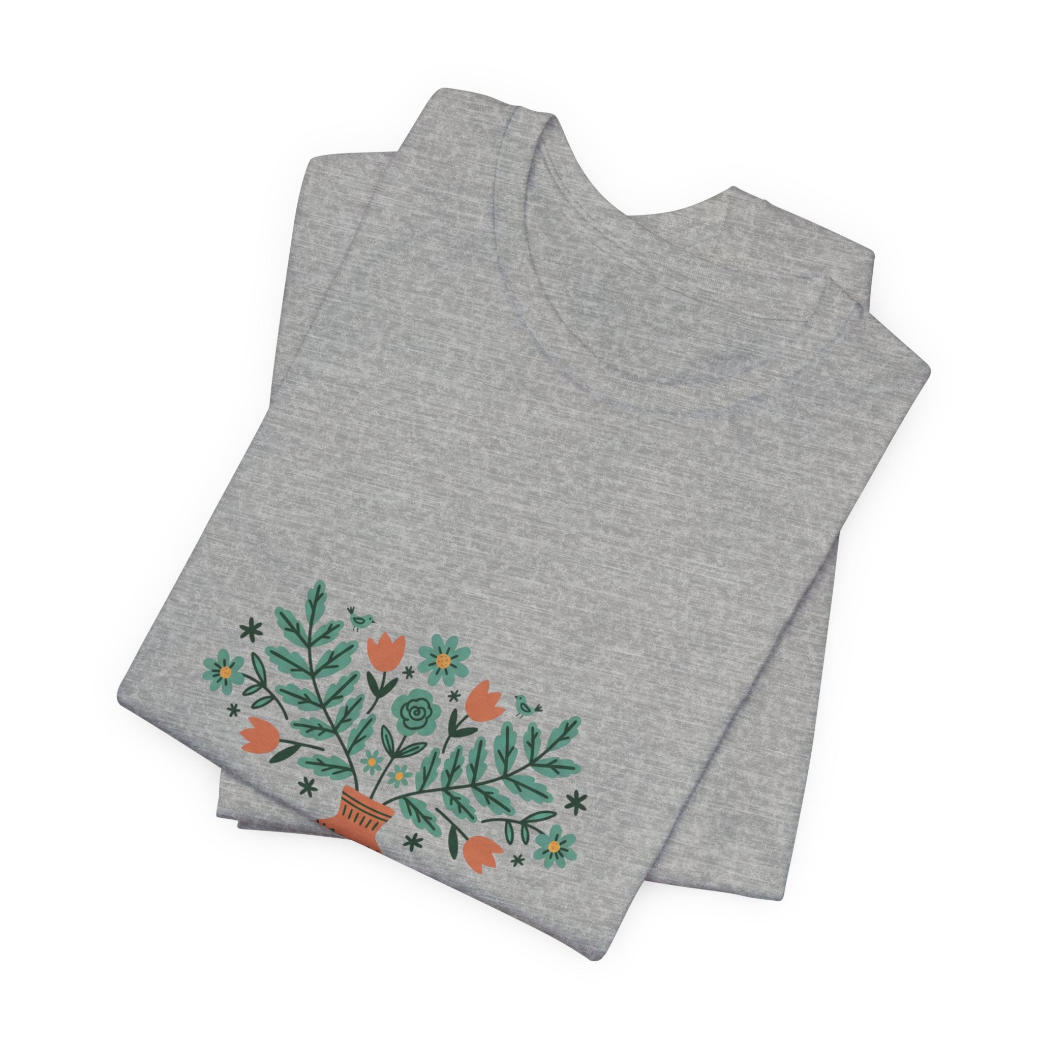 Herb Blessing Tee | Hand-Drawn Folk Botanical, embroidery style design