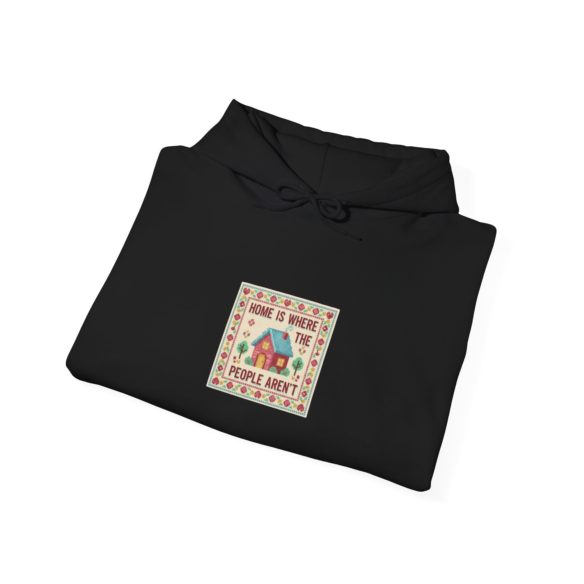 Grandma Chic 'Home Is Where' Cross Stitch Hoodie | ironic embroidery, needlepoint print