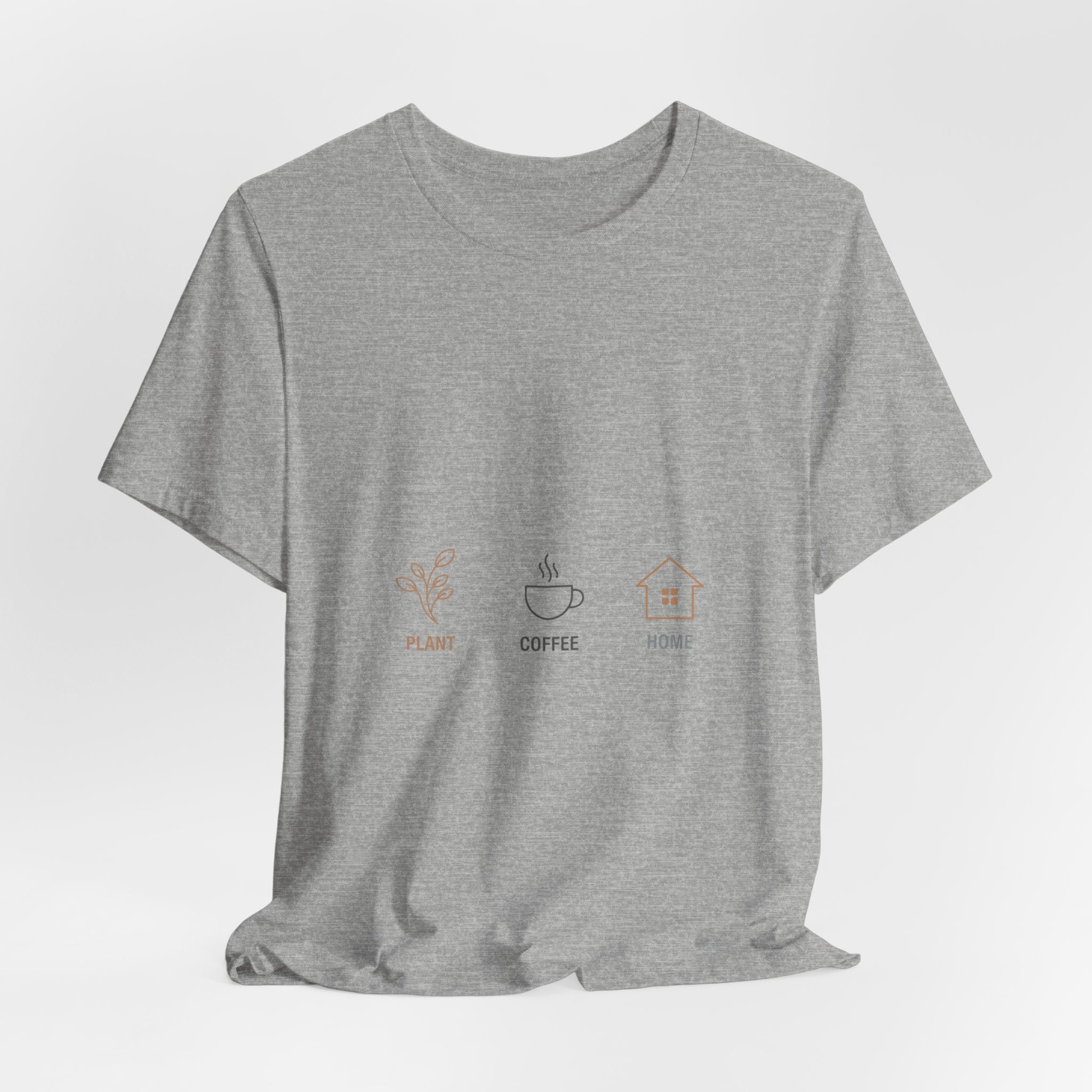 Plant Coffee Home minimal one-line art T-Shirt | single continuous line illustration, Scandi line art