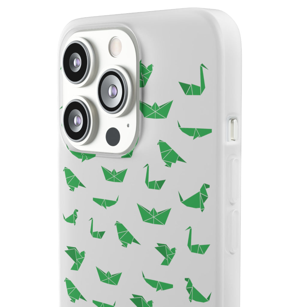 Green Origami Birds phone case | Flexi Case