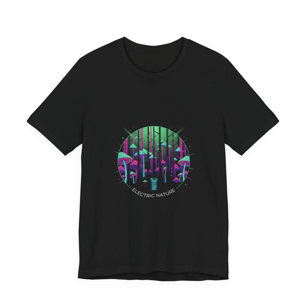 Neon Forest Pilz T-Shirt | leuchtendes Wald-Design, psychedelisches Pflanzen-T-Shirt