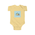 Cute Animal Baby Bodysuit — Playful Birds & Cat Infant Onesie