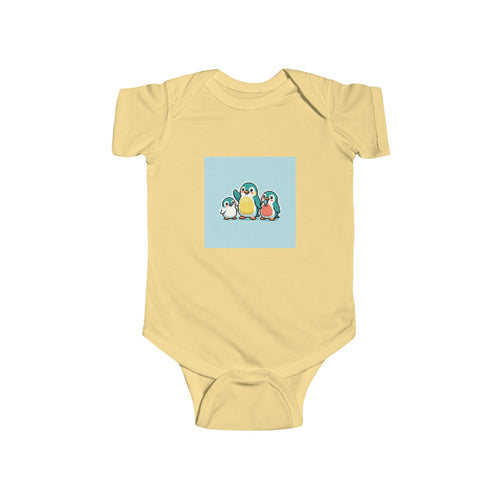 Cute Animal Baby Bodysuit — Playful Birds & Cat Infant Onesie