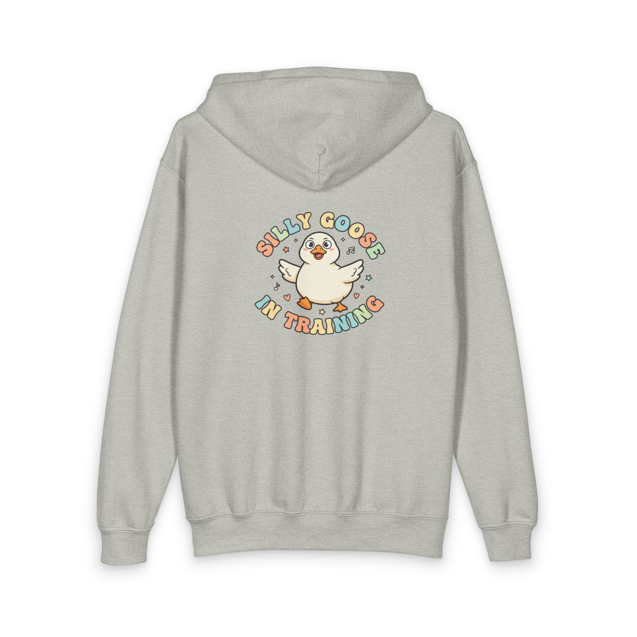 Silly Goose in Training Hoodie | Cute Cartoon Goose Kids Zip-Up