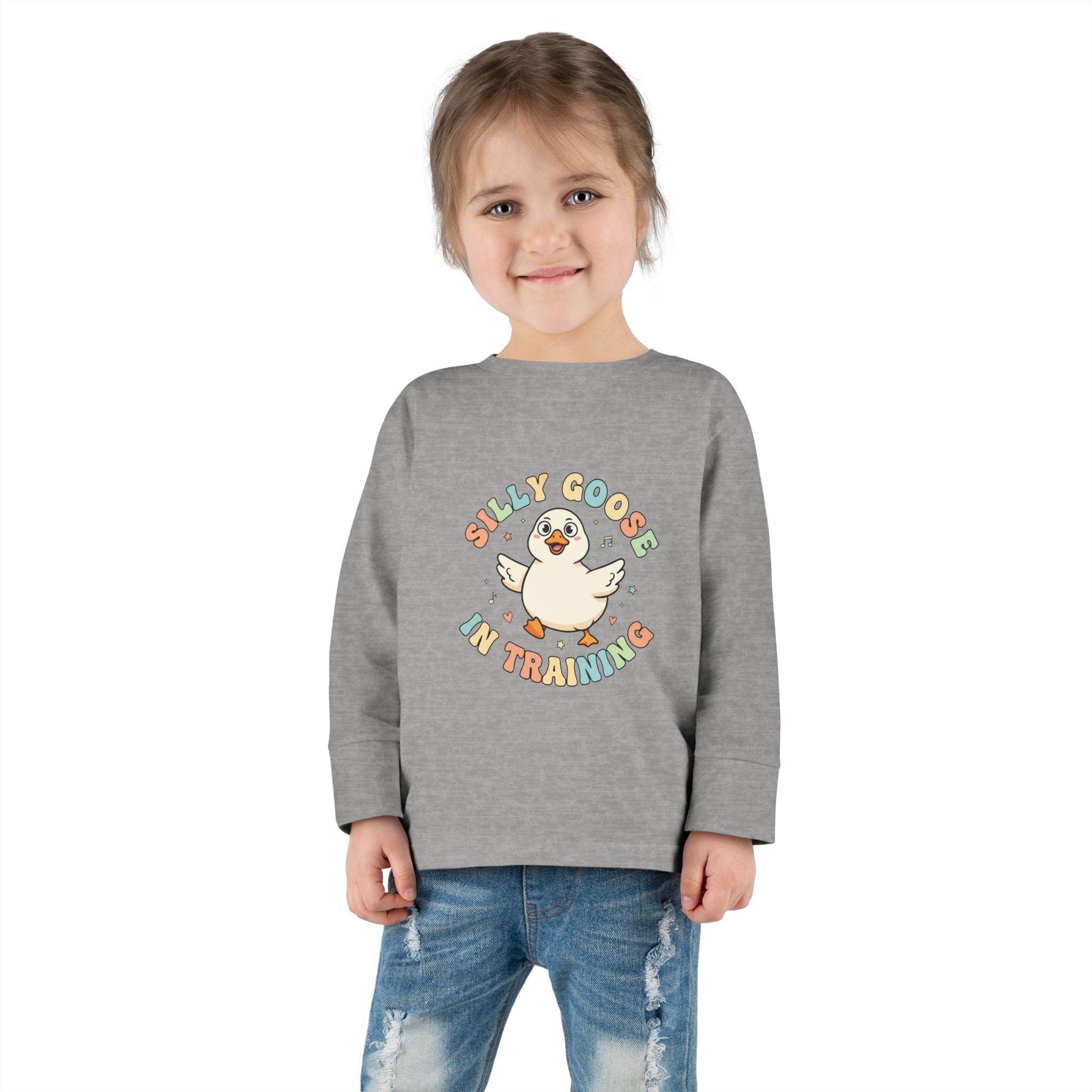 Silly Goose in Training Toddler Tee | Cute Duck Graphic