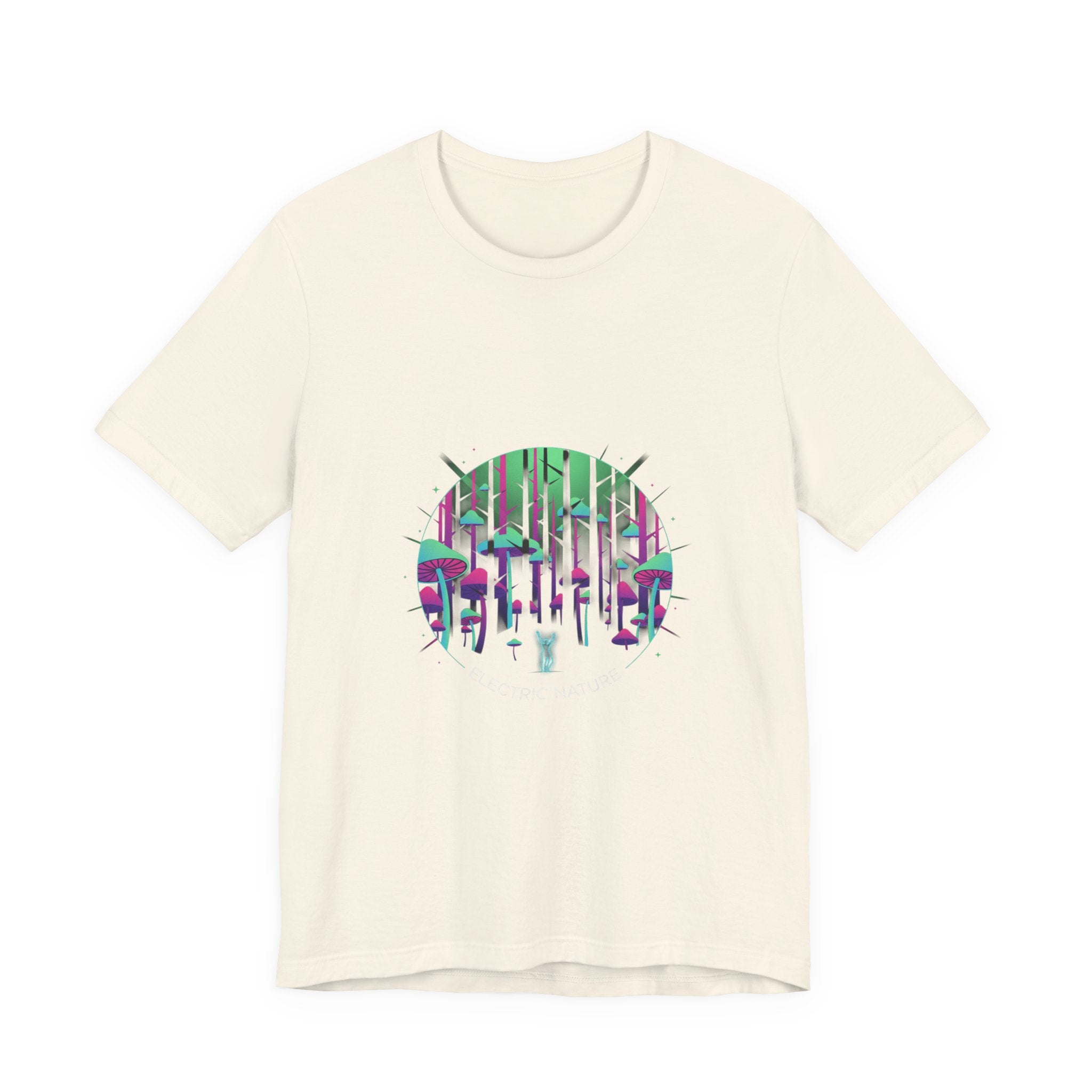 Neon Forest Mushroom Tee | glow forest design, psychedelic plant t-shirt