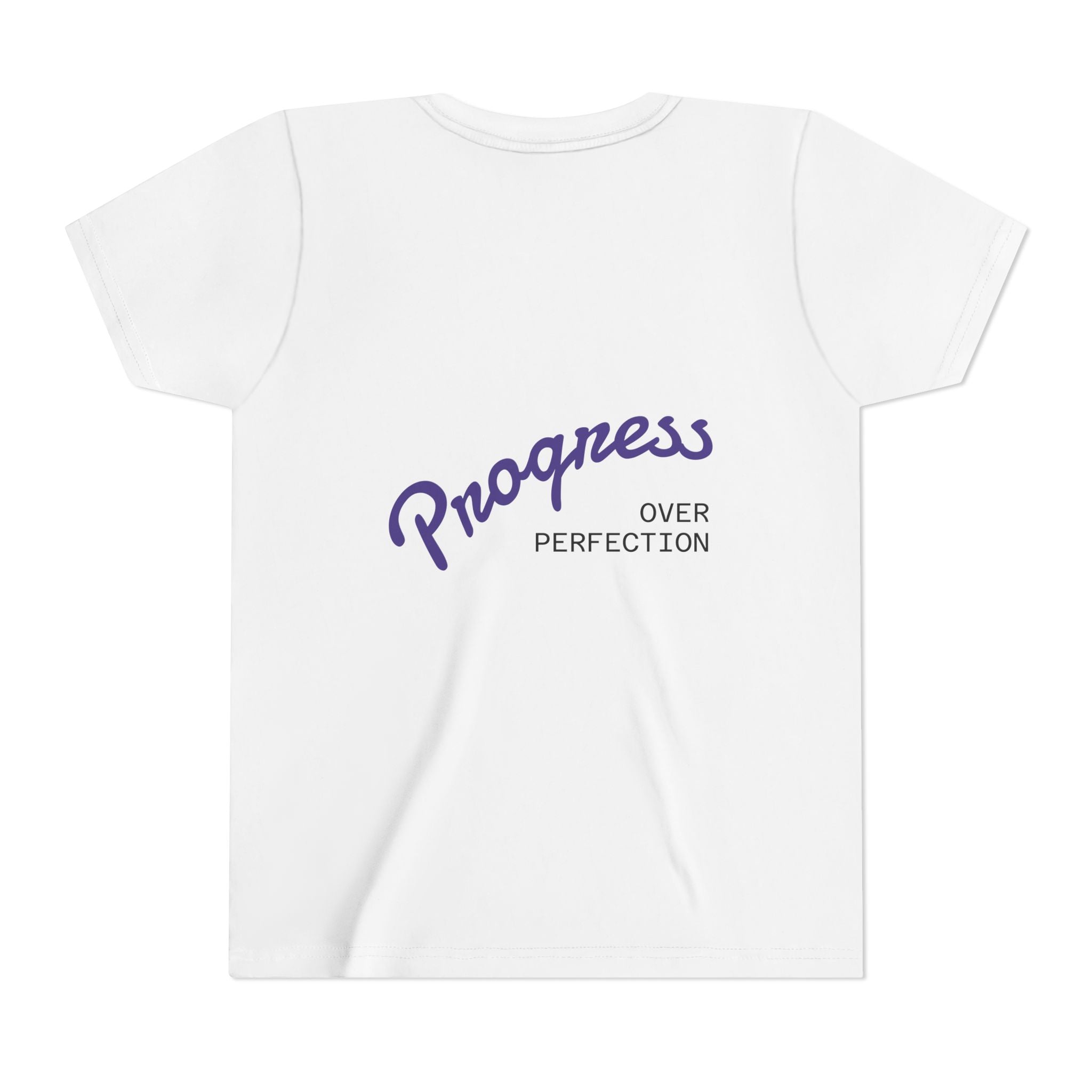 Progress Over Perfection Youth Tee | Less Hustle More Coffee design